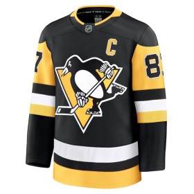 Män Ishockey Pittsburgh Penguins tröja Fanatics Premium Sidney Crosby 2024-25 Svart Hemma
